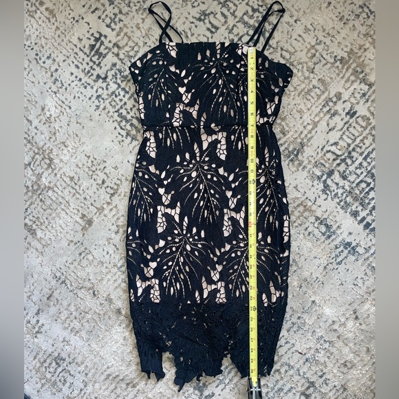 Black Midi Dress by Aqua Lace over Nude XS - Picture 9 of 9
